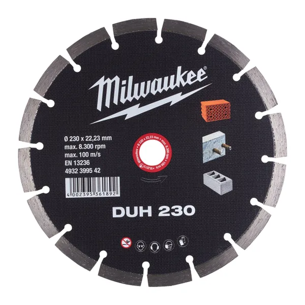 Диск алмазний MILWAUKEE DUH 230, діаметр 230мм цена в Украине