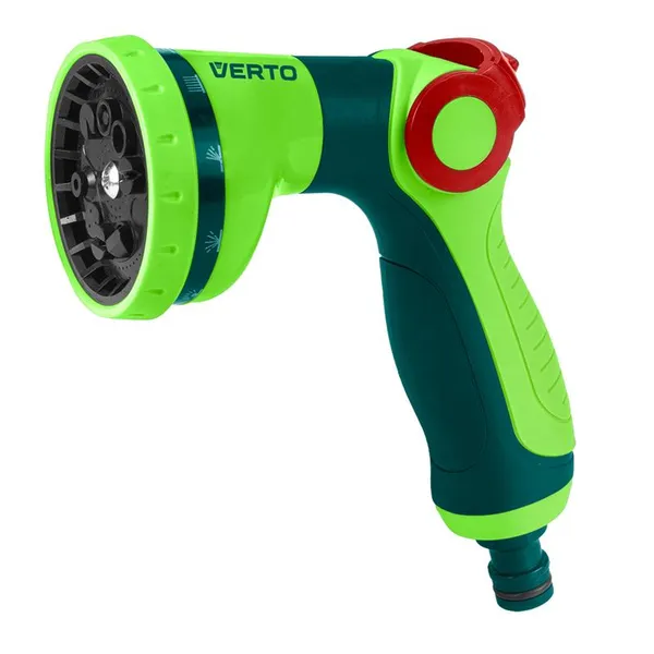 Ороситель ручной Verto, пистолетный, 1/2"-3/4", 10 функций, регулировка напорарегулировка напора/распила воды, держатель двухкомпонентный