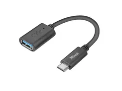 Адаптер Trust Calyx USB-C > USB3.0, 0.09м, чорний фото