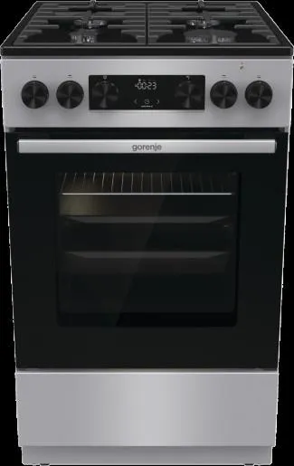 Плита Gorenje комби, 70л, 50x60см, дисплей, чугун, нерж