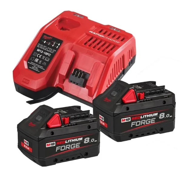 Енергокомплект M18 FORGENRG-802 MILWAUKEE (2 акумул 8.0 А/г. 18В, зарядний пристрій)