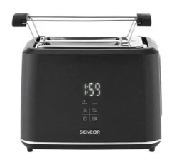Тостер Sencor 1080Вт, подогрев, разморозка, сенс. управл., пластик, черный фото