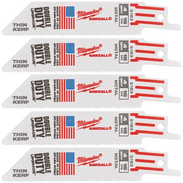 Полотно для шабельних пил THIN KERF MILWAUKEE, 100х1,4мм, (5шт), (метал)