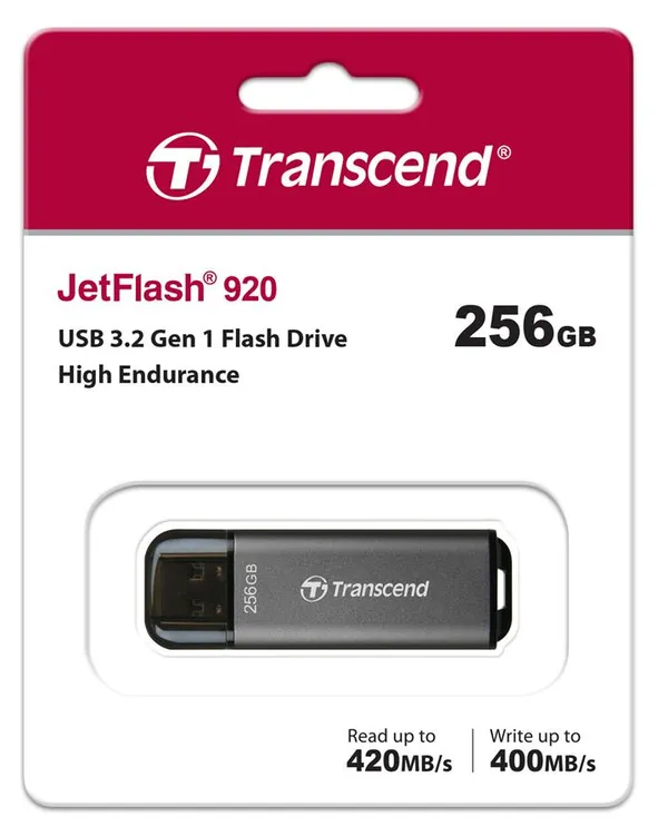 Накопитель Transcend 256GB USB 3.2 Type-A JetFlash 920 R420/W400MB/s Чёрный