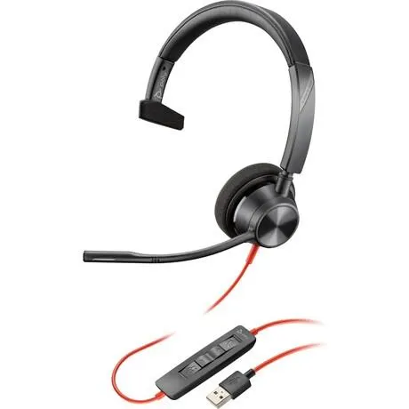 Гарнітура комп'ютерна моно On-ear Poly Blackwire 3310, USB-A, всеспрямований, чорний