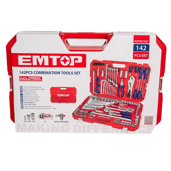 Купити Набір інструментів EMTOP EHTS01421, 142 шт зі знижкою