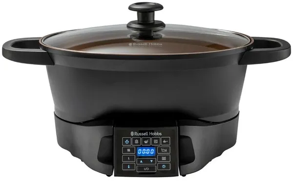 Мультиварка Russell Hobbs GoodToGo, 1000Вт, чаша-6.5л, электронное управл., съемная крышка, керамика, черный