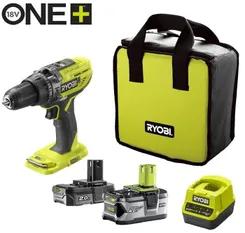 Шуруповерт-дрель ударный аккумуляторный Ryobi ONE+ R18PD3-242S 18В 1х2А·ч 1х4А·ч ЗУ 50Нм 500·1800об·мин 1.3кг сумка фото