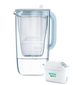 Фільтр-глечик Brita Glass Jug One скляний 2.5л (1.7л очищеної води) з фільтр-картриджем, синій фото