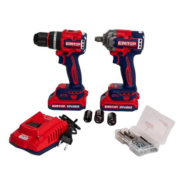 Набор инструментов аккумуляторных EMTOP ECKL20275 (АКБ + ЗУ)