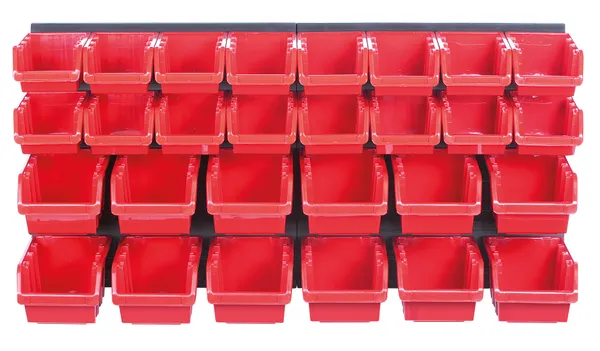 Панель подвесная с набором контейнеров для хранения Kistenberg KOR1, 2 панели 38.6*1.8*39см, 28 контейнеров, пластик