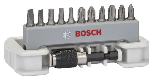 Биты Bosch, набор 11шт, магнитный битодержатель, SL,PH,PZ,T, 25мм