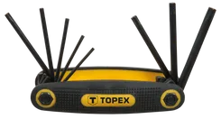 Ключи Torx TOPEX, набор 8шт, T9-T40, складываются в ручку фото