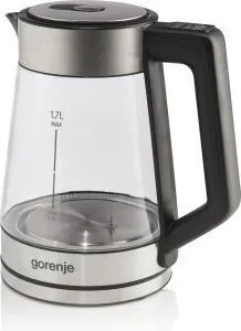 Электрочайник Gorenje 1.7л, 2,200 Вт, стекло, нерж