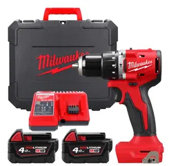 Дриль-шурупокрут з ударом акумуляторний М18 BLPDRC-402С, крутний момент 60Нм (+ заряд.пристрій, 2 акум., HD кейс) фото