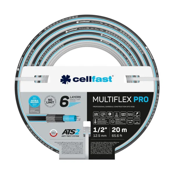 Шланг садовий Cellfast MULTIFLEX PRO 1/2" 20м 6 шарів до 35бар -20…+65°C