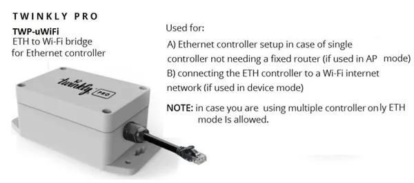 Мост Twinkly Pro Ethernet to Wifi, IP65, белый