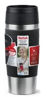 Термочашка Tefal Travel Mug Classic, 360мл, нержавіюча сталь, чорний