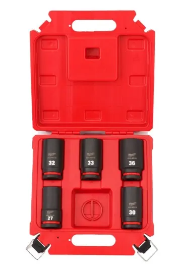 Набір головок 1'' STD SHOCKWAVE MILWAUKEE, подовжених (27-36мм) (5шт), пластиковий кейс