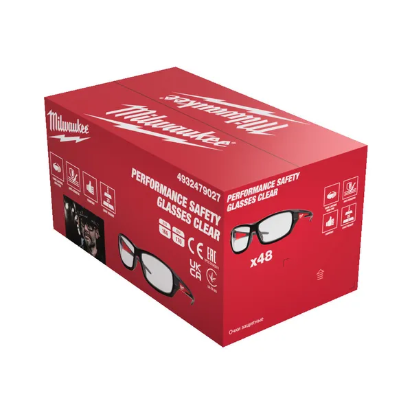 Окуляри захисні PERFORMANCE MILWAUKEE з покриттям AS/AF (прозорі) (48 шт) цена в Украине