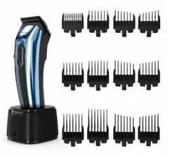 Машинка для стрижки Rowenta Barber Experience, сеть+акум., роторный мотор DC, насадок-12, кейс, нерж. сталь, синий фото