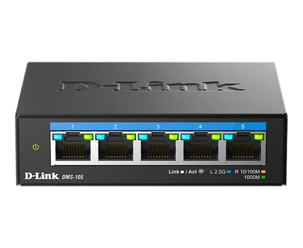 Коммутатор D-Link DMS-105/E 5x2.5GE, Неуправлямый