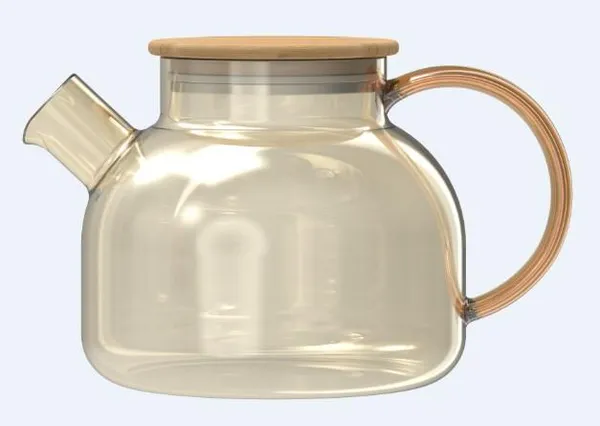 Заварник ARDESTO Golden Moon 1000мл, боросиликатное стекло, бамбук, золотистый