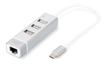 Хаб DIGITUS USB-C > 3xUSB-A/RJ45