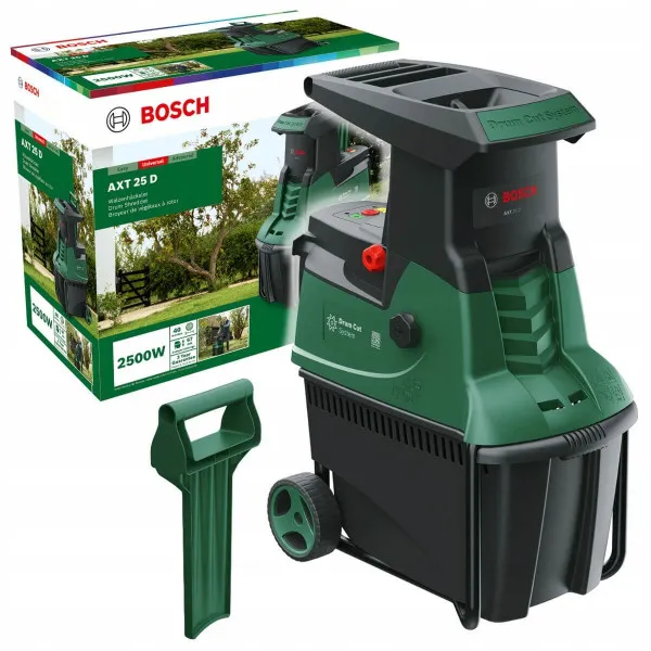 Купить Измельчитель садовый Bosch AXT 25 D? 2500 Вт, 40мм, 31.3кг, фреза, низкошумный