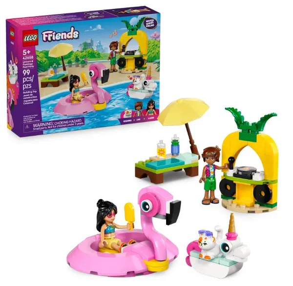 Конструктор LEGO Friends Вечірка єдинорога та фламінго біля басейну