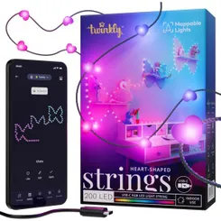 Гірлянда Smart LED Twinkly Candies Heart RGB 200 IP20 12м USB-C кабель зелений фото