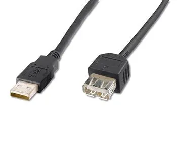 Кабель DIGITUS USB-A (M/F) заряджання/синхронізації, 1.8м, чорний
