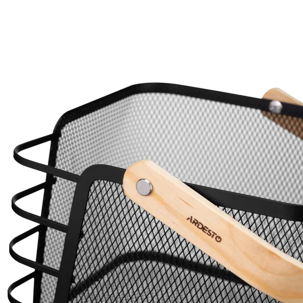 Корзина с ручкой ARDESTO Midori 24х23.5х16.1см, металл, дерево, черный купить в Украине