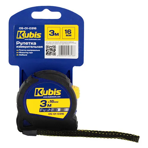 Рулетка измерительная 3м×16мм металлическое полотно Kubis 05-01-0316 заказать