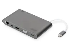 Хаб DIGITUS USB-C > HDMI/VGA/miniDisplayPort/3xUSB-A/USB-C/SD/MicroSD/RJ54/Audio фото