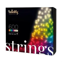 Гірлянда Smart LED Twinkly Strings RGBW 600 IP44 48м кабель чорний фото