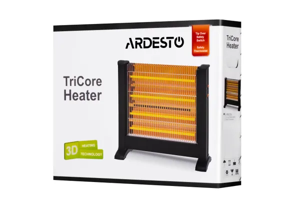 Обогреватель инфракрасный ARDESTO кварцевый, 22м2, 2200Вт, мех. упр-ние, напольный, чёрный купить онлайн