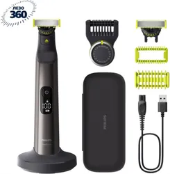 Бритва електр. Philips OneBlade Pro 360, Li-Ion, сух.+влажн., индикатор заряда, твердый чехол, сталь, черный фото