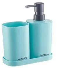 Набор для ванной комнаты ARDESTO Vigor 380мл, 3 предмета, полипропилен, голубой фото