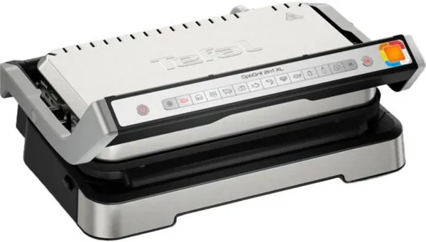 Гриль Tefal прижимной OptiGrill 2in1 XL 2200Вт, темп. режимов-4, съёмные пластины, металл