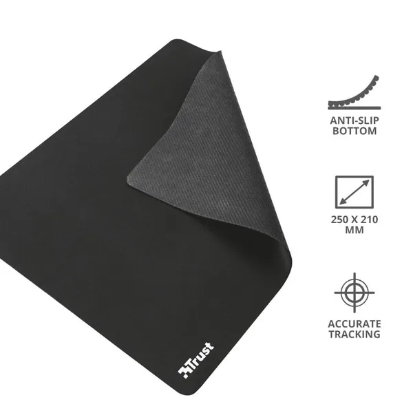 Ігрова поверхня Trust Mouse Pad, M (250х210х3мм), чорний