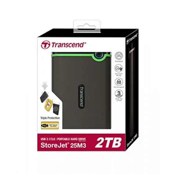 Портативний жорсткий диск Transcend 2TB USB 3.1 StoreJet 25M3 Сірий