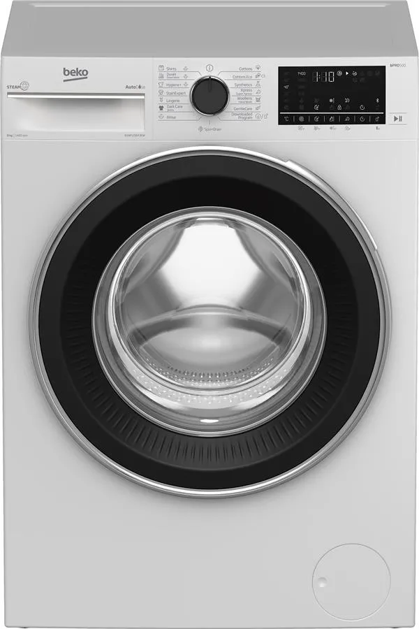 Стиральная машина Beko фронтальная, 8кг, 1400, A+++, 55см, дисплей, пар, инвертор, AutoDose, белый