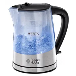 Электрочайник Russell Hobbs Purity 1л, стекло, с фильтром Brita, серебристо-черный фото