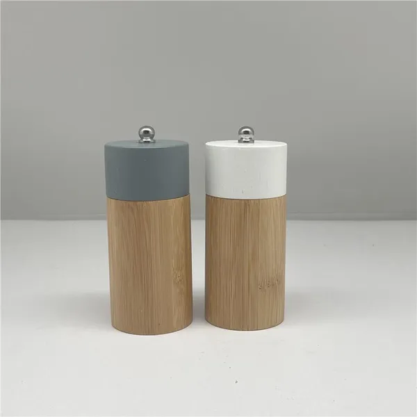 Набор мельниц для соли и перца ARDESTO Midori, 2 предмета, 35мл, бамбук, нержавеющая сталь, пластик, серый, белый
