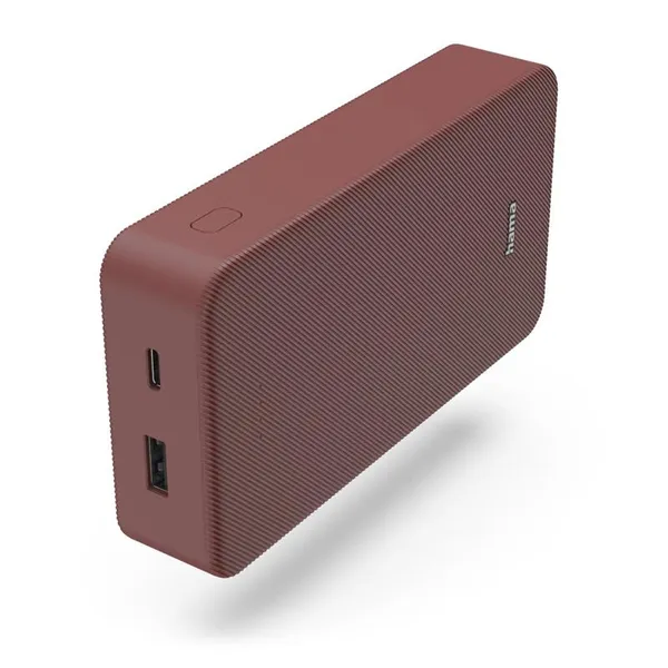 Портативное зарядное устройство Power Bank Hama 20000 mAh USB-C, USB-A, red