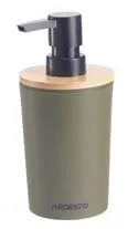 Диспенсер для мыла ARDESTO Minimalism 380мл, полипропилен, бамбук, зеленый темный