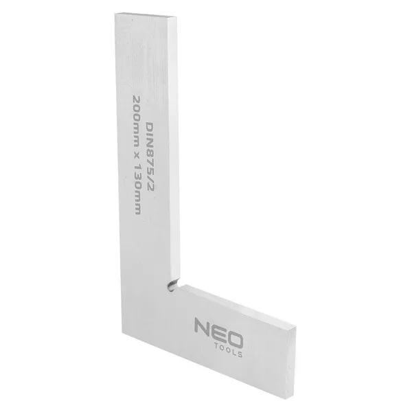 Угольник Neo Tools прецизионный, 20x13см, 90град, DIN875/2, углеродистая сталь.