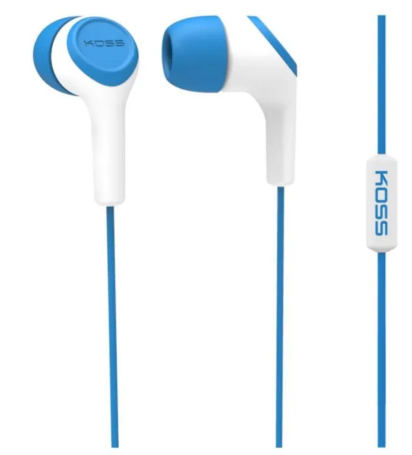 Навушники In-Ear Koss KEB15iB, 3.5 mini-jack, Mic, Блакитний