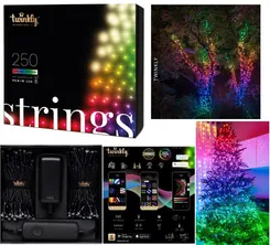 Гірлянда Smart LED Twinkly Strings RGBW 250 IP44 20м кабель чорний фото